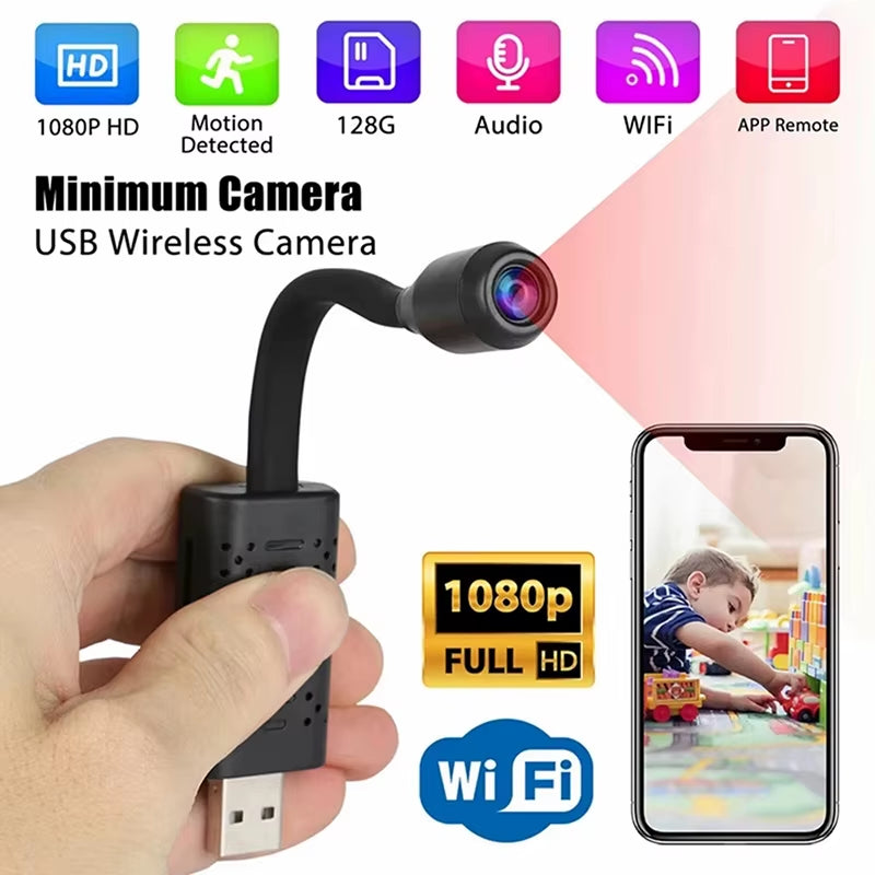 New Wifi Camera Mini High-Definition 1080P Motion Detection Wifi Computer Usb Mini Night Vision Camera Home Security